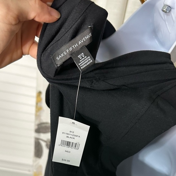 Nwt Saks Fifth Avenue Black Knit Sleeveless Dress Size Medium - Picture 6 of 6